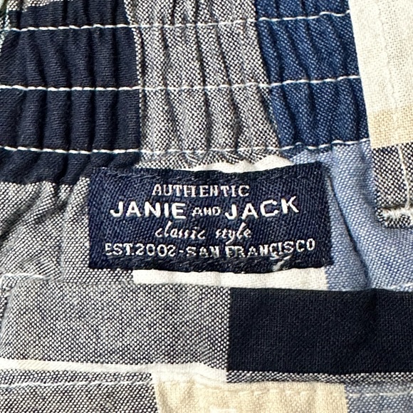 Janie And Jack Colbalt Plaid Poplin Shorts Boys 3-6 Months - Picture 3 of 5